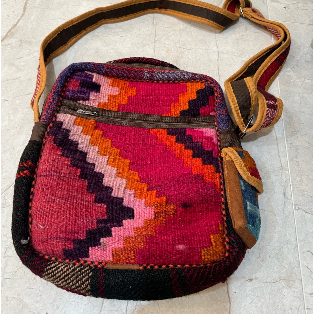 Unisex shoulder bag Kilim handcrafted Persian tapestry handwoven shoulder bag